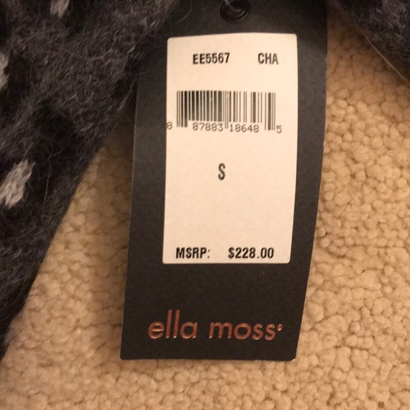 NWT REDUCED TO SELL🎉❣️ Ella Moss zip angora knit zip cardigan Grey leopard print - Picture 7 of 14